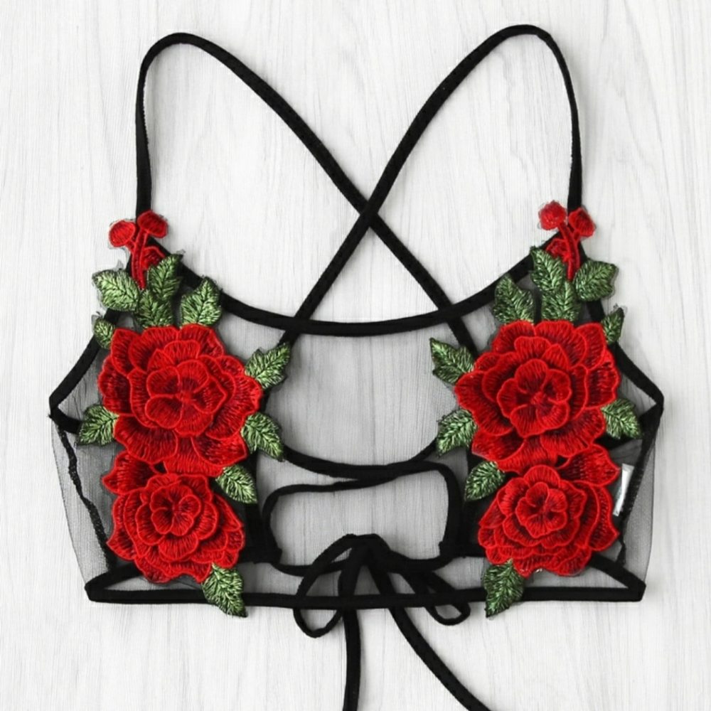 Red rose bralette
